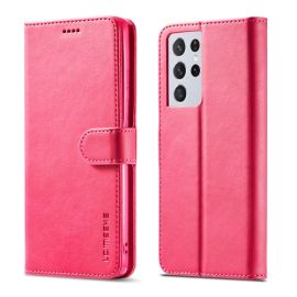 IMEEKE Peňaženkový kryt Samsung Galaxy S21 Ultra 5G růžový