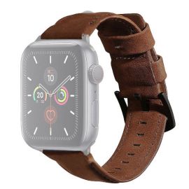 Kožený řemínek Apple Watch 7 (41mm) / 6 / SE / 5/4 (40 mm) / 3/2/1 (38 mm) tmavě hnědý