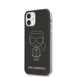 KARL LAGERFELD OUTLINE Ochranný kryt Apple iPhone 12 mini černý