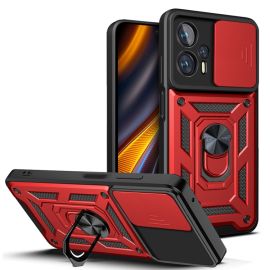 RING Obal s držákem pro Xiaomi Poco X4 GT červený