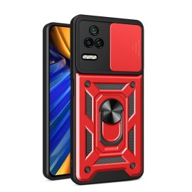 RING Obal s držákem pro Xiaomi Poco F4 červený