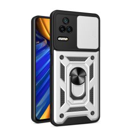 RING Obal s držákem pro Xiaomi Poco F4 stříbrný