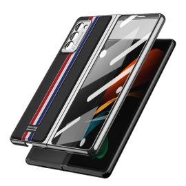 GKK LEATHER Kryt se sklem Samsung Galaxy Z Fold 2 5G Tricolour černý