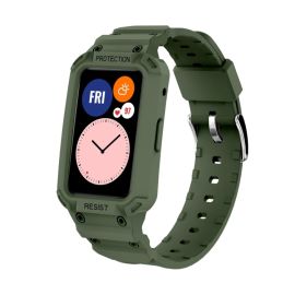 GLACIER Ochranné pouzdro s řemínkem Huawei Watch Fit / Honor Watch ES zelené