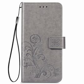 ART Peňaženkový kryt Motorola Moto G9 Play / E7 Plus FLOWERS šedý