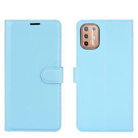 LITCHI Peňaženkový kryt Motorola Moto G9 Plus modrý