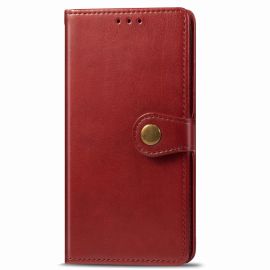 LEATHER BUCKLE Peňaženkový obal Samsung Galaxy M51 červený