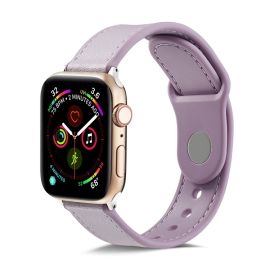 LEATHER Řemínek Apple Watch 7 (41mm) / 6 / SE / 5/4 (40mm) / 3/2/1 (38mm) fialový