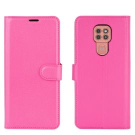 LITCHI Peňaženkový kryt Motorola Moto G9 Play / E7 Plus růžový