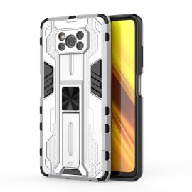 SUPERSONIC Ochranný obal se stojánkem pro Xiaomi Poco X3 NFC / X3 Pro stříbrný