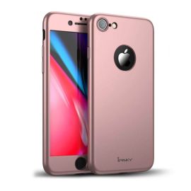 IPAKY 360° Ochranný obal + tvrzené sklo Apple iPhone 8 růžový