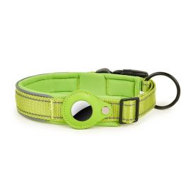 PROTEMIO GLOWY PAW Reflexní obojek pro Apple AirTag VELIKOST: M - světle zelený