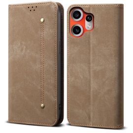 DENIM Peněženkový kryt pro CMF Phone 2 Pro šedohnědý