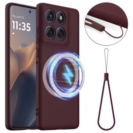 RUBBER MAGSAFE Silikonový kryt pro Motorola Edge 60 Pro bordó