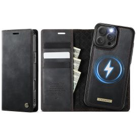 CASEME C49 Peněženkové pouzdro a zadní kryt 2v1 Apple iPhone 16 Pro Max černý