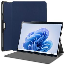 LEATHER Zaklápěcí kryt pro Microsoft Surface Pro 9 / 10 / 11 modrý
