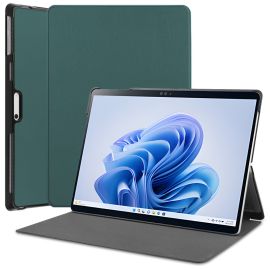 LEATHER Zaklápěcí kryt pro Microsoft Surface Pro 9 / 10 / 11 zelený