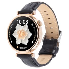 LEATHER Kožený řemínek pro Garmin Lily 2 / Lily 2 Active Black Bamboo Grain