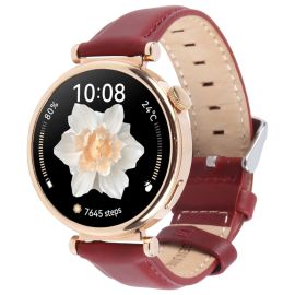 LEATHER Kožený řemínek pro Garmin Lily 2 / Lily 2 Active bordó