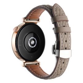 LATTICE BAND Kožený řemínek pro Huawei Watch GT 6 41mm / GT 5 41mm šedo-hnědý
