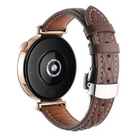 LATTICE BAND Kožený řemínek pro Huawei Watch GT 6 41mm / GT 5 41mm tmavě hnědý
