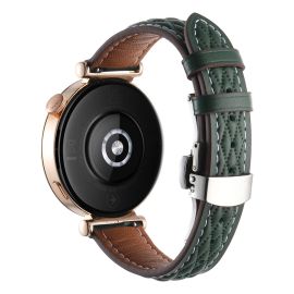 LATTICE BAND Kožený řemínek pro Huawei Watch GT 6 41mm / GT 5 41mm zelený