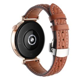 LATTICE BAND Kožený řemínek pro Huawei Watch GT 6 41mm / GT 5 41mm světle hnědý