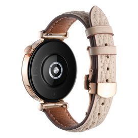 LATTICE BAND Kožený řemínek pro Huawei Watch GT 6 41mm / GT 5 41mm béžový