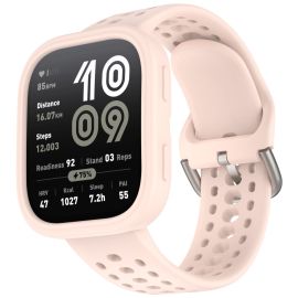 PROTEMIO COVER SET Řemínek + obal na hodinky Amazfit Bip 6 světle růžový