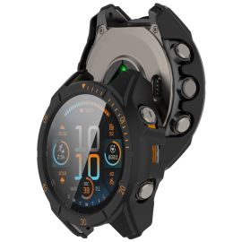 PC FULL COVER Plastový kryt se sklem pro Garmin Tactix 8 47mm BLACK-ORANGE