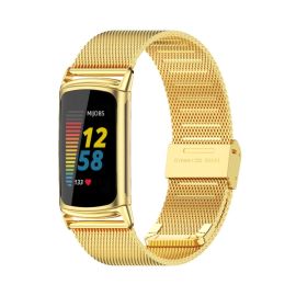MILANESE Kovový řemínek pro Fitbit Charge 6 / Charge 5 zlatý