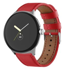 LEATHER Kožený řemínek pro Google Pixel Watch / Pixel Watch 2 / Pixel Watch 3 41mm / Pixel Watch 4 41mm červený