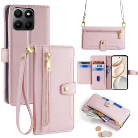PASTEL Peněženkové pouzdro pro Honor 400 Smart 5G / Honor X7d růžové