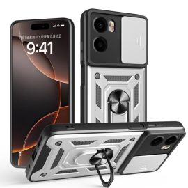 RING CAMERA Kryt s držákem pro Motorola Moto G05 / Moto E15 stříbrný