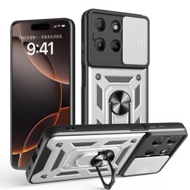 RING CAMERA Kryt s držákem pro Motorola Moto G15 / G15 Power stříbrný