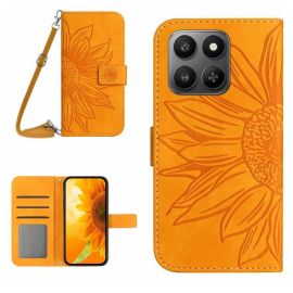 ART SUNFLOWER Peněženkový obal se šňůrkou pro Honor 400 Smart 5G / Honor X7d žlutý