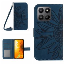ART SUNFLOWER Peněženkový obal se šňůrkou pro Honor 400 Smart 5G / Honor X7d modrý