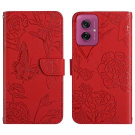 ART BLOSSOM Peněženkový obal pro Motorola Moto G55 5G červený