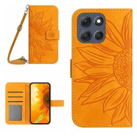 ART SUNFLOWER Peněženkový obal se šňůrkou pro Motorola Moto G86 5G žlutý