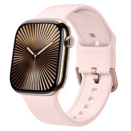 SILICONE Vyměnitelný řemínek pro Apple Watch 10 46mm světle růžový