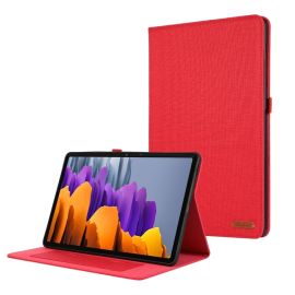 FABRIC Zaklápěcí kryt pro Samsung Galaxy Tab S9 FE / Tab S10 FE / S10 Lite červený