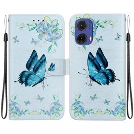 ART Peněženkový kryt pro Motorola Moto G85 5G BLUE PANSIES