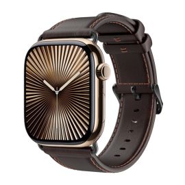 DUX LEATHER Kožený řemínek pro Apple Watch 10 / 11 42mm tmavě hnědý