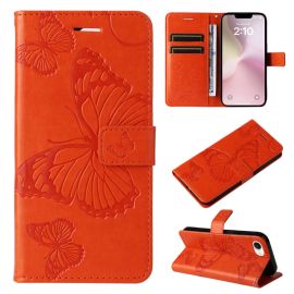 ART BUTTERFLY Peněženkový obal pro Apple iPhone 16e oranžový