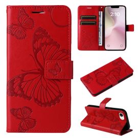 ART BUTTERFLY Peněženkový obal pro Apple iPhone 16e červený