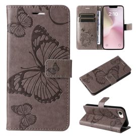 ART BUTTERFLY Peněženkový obal pro Apple iPhone 16e šedý