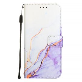 ART MARBLE Peněženkový kryt pro Motorola Moto G05 / Moto E15 WHITE PURPLE
