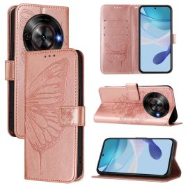 ART BUTTERFLY Peněženkový obal pro ZTE Blade A75 5G / Nubia Focus 5G růžový