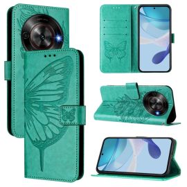 ART BUTTERFLY Peněženkový obal pro ZTE Blade A75 5G / Nubia Focus 5G zelený