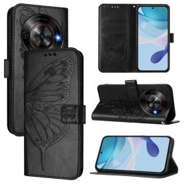ART BUTTERFLY Peněženkový obal pro ZTE Blade A75 5G / Nubia Focus 5G černý